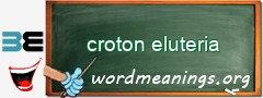 WordMeaning blackboard for croton eluteria